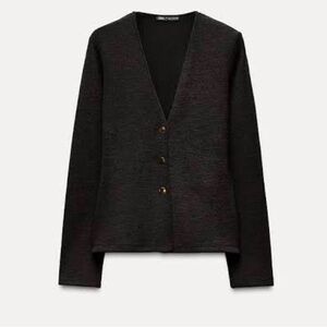 NWT Zara Black Buttoned Cardigan
